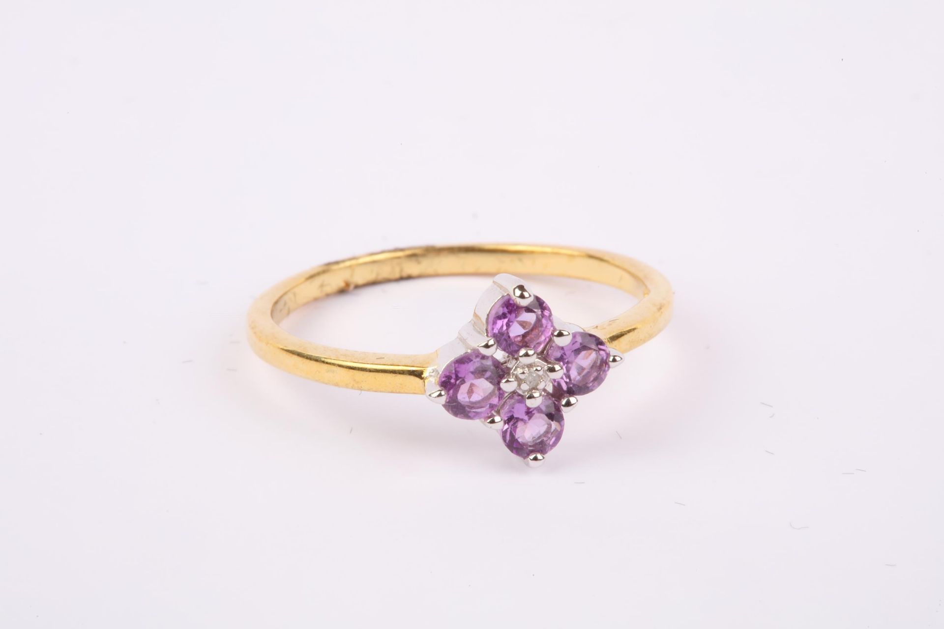 + VAT Brand New Purple Topaz Flower Design Ring
