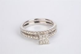 + VAT Ladies 9ct White Gold Diamond Wedding and Engagement Ring Set