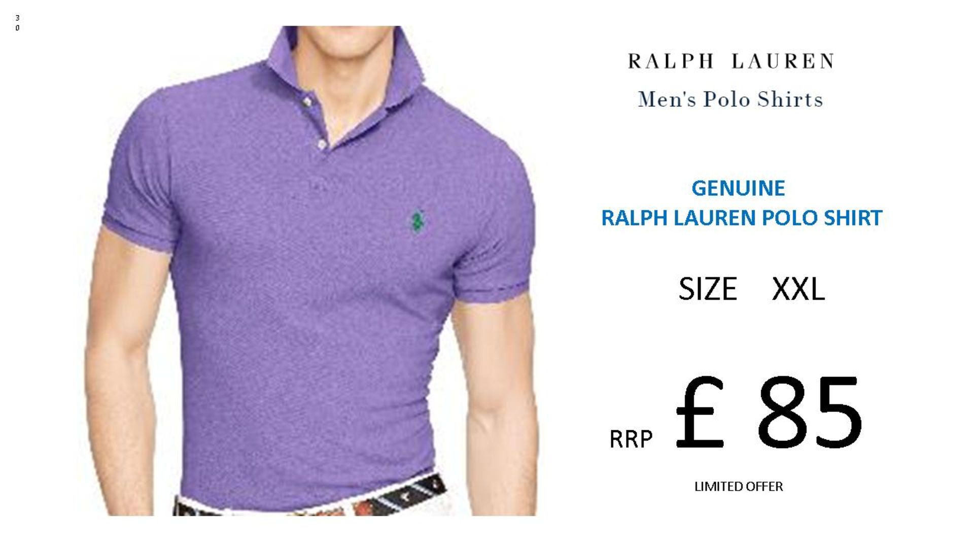 + VAT Brand New Ralph Lauren Custom-Fit Small Pony Polo Shirt - Spring Lilac Size XXL - Ribbed Polo