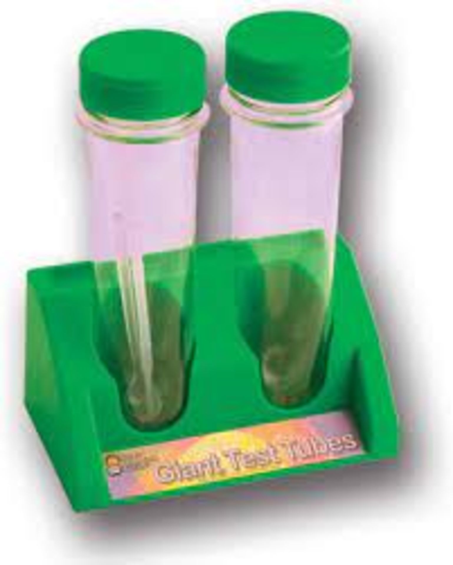 + VAT Grade A Small Scientists Giant Test Tubes With Caps & Matching Stand (Item is Blue not Green
