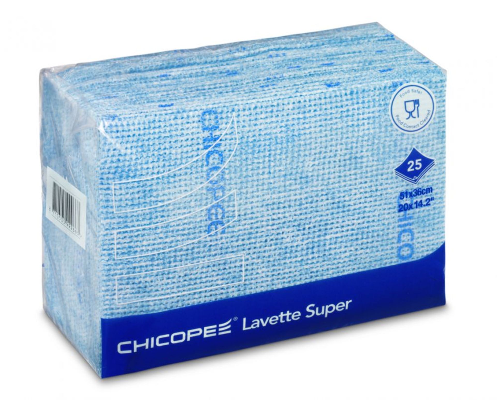 + VAT Grade A A Box Containing Six Packs Of 25 Chicopee Lavette Super Wipes Blue