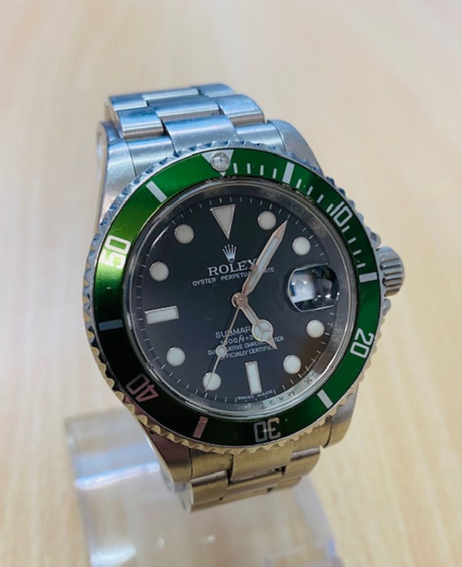 No VAT Gents 2008 Rolex Submariner Date - Stainless Steel - Green Bezel And Black Face - Watch And