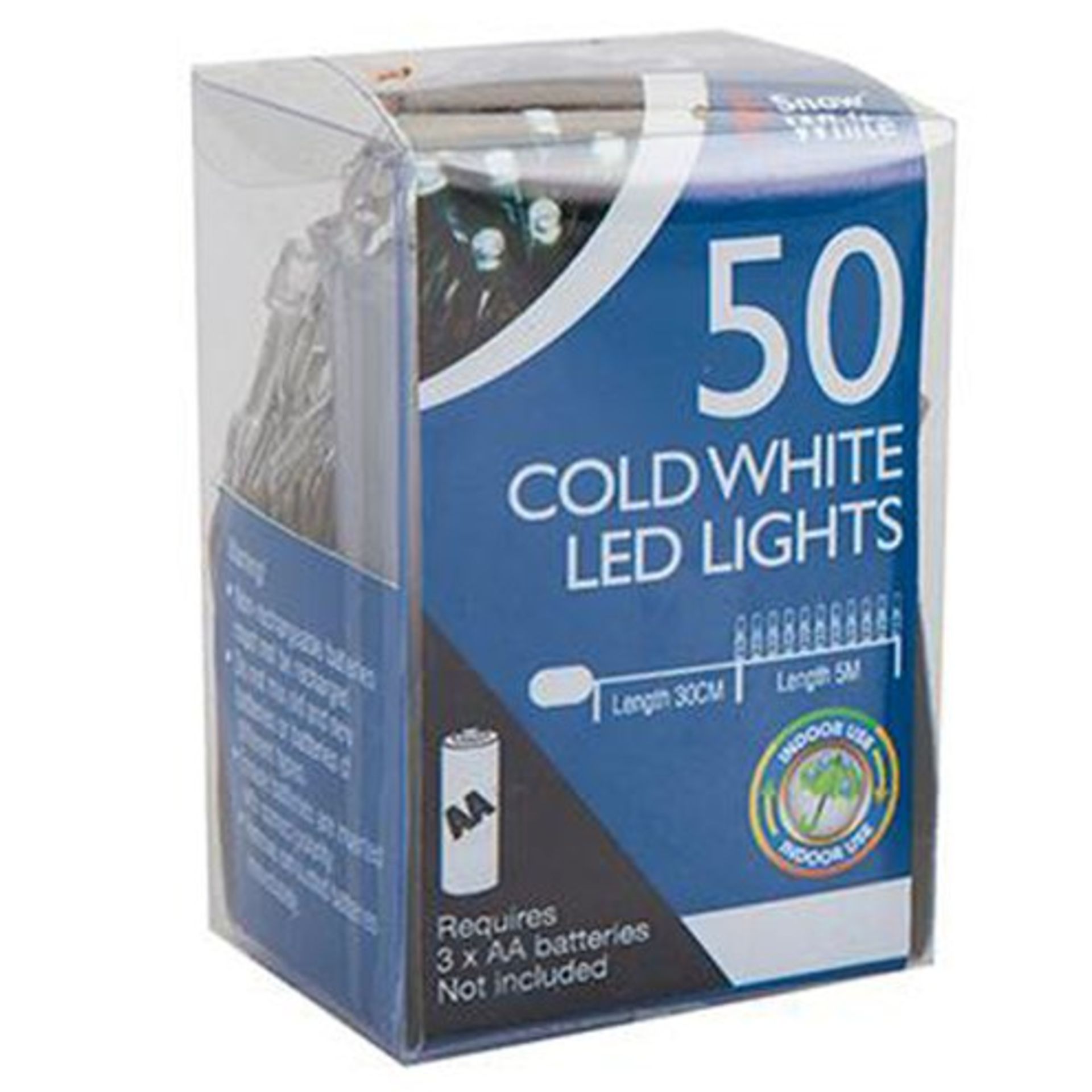 + VAT Brand New 50 Cool White LED Lights Battery Operated