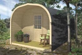 + VAT Brand New 13.6m Sq Spruce Camping Pod Suite - 255 x 580 x 240cm - 28/42mm Thickness - Pallet