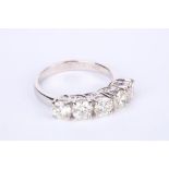 + VAT Impressive Ladies 18ct White Gold 2.08CT Diamond Eternity Ring Set With 5 Brilliant Cut Round