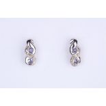 + VAT Pair Ladies Aquamarine and Diamond Earrings In Figure 8 Design