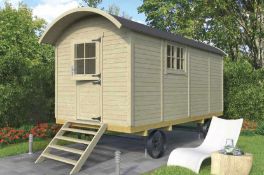 + VAT Brand New 10.90m Sq Spruce Shepard Hut Traditional Garden House - 245 x 480 x 240cm - 19mm