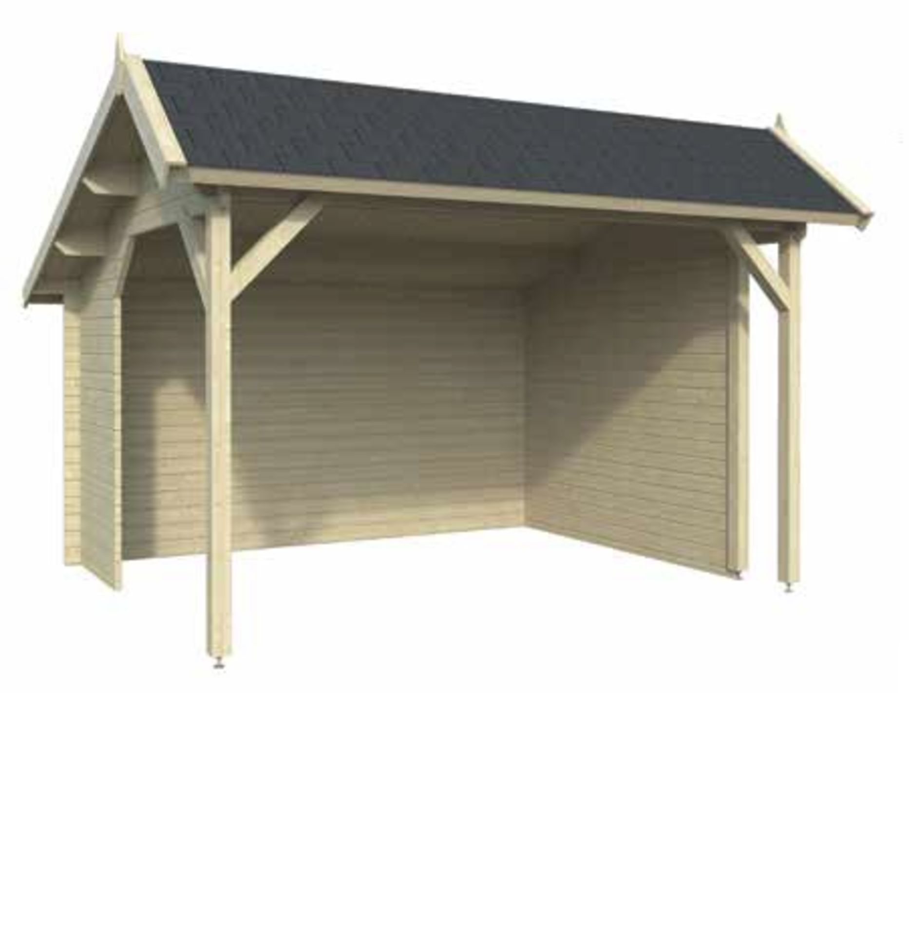 + VAT Brand New 10.80m sq Spruce Mila Pavillion - 10.80m2 - 40mm Thinkness - 291cm x 380 x 320cm -