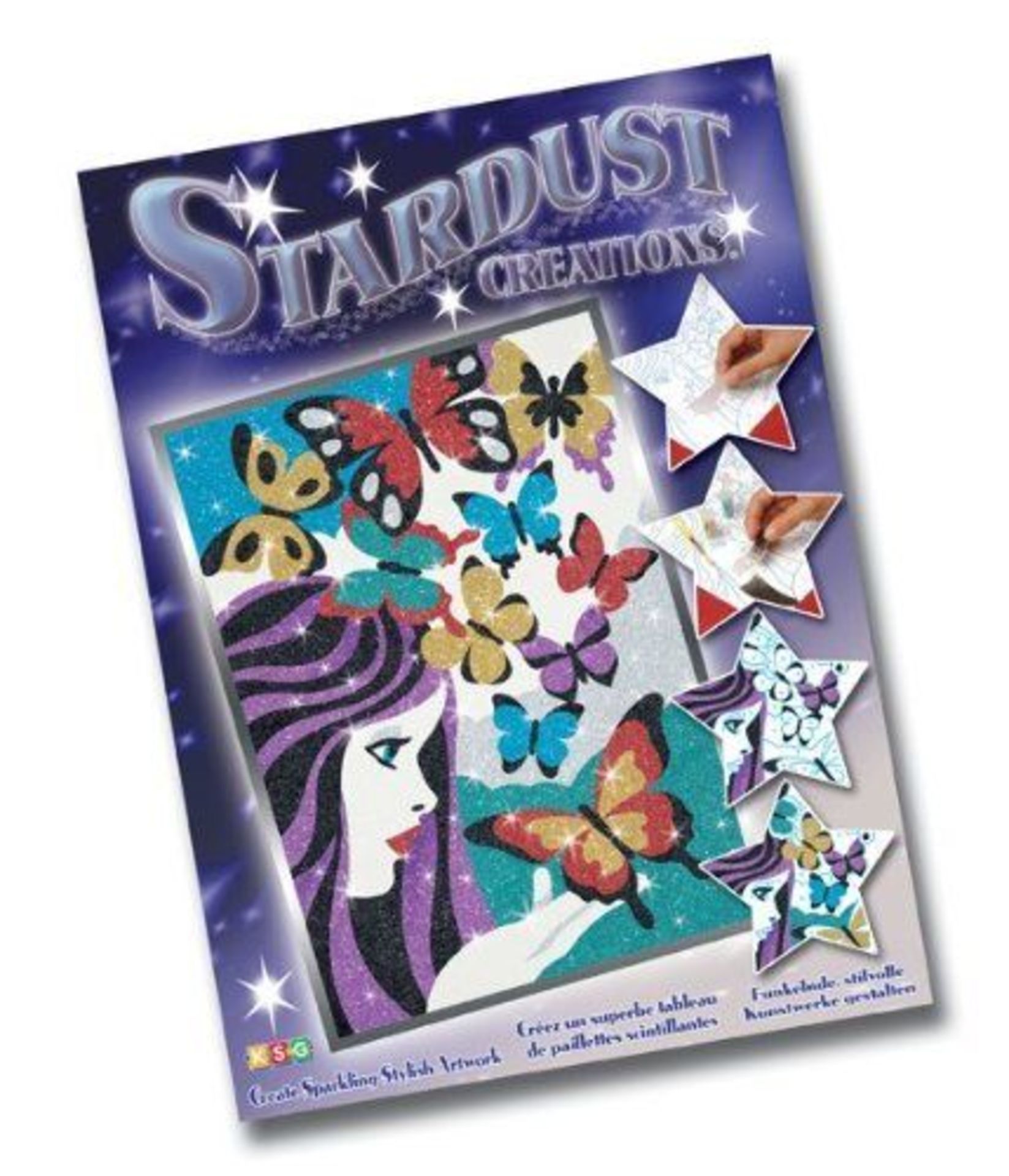 + VAT Brand New A Lot Of Four Stardust Creations Sparkling Artwork Sets -3 Fan Dance & 1 Butterfly - Image 2 of 2