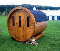 + VAT Brand New Superb 2m Garden Sauna Barrel *FULLY ASSEMBLED*- Powerful Harvia Electric Heater-