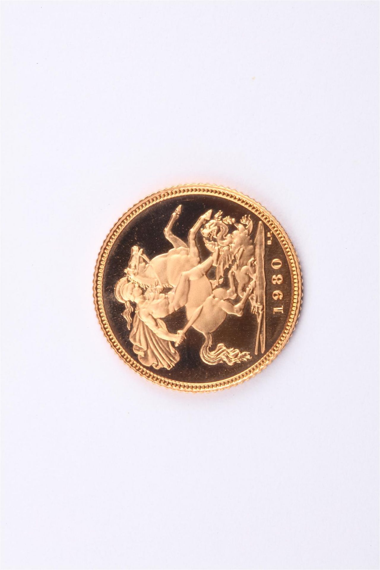 No VAT 1980 Gold Half Sovereign In Case