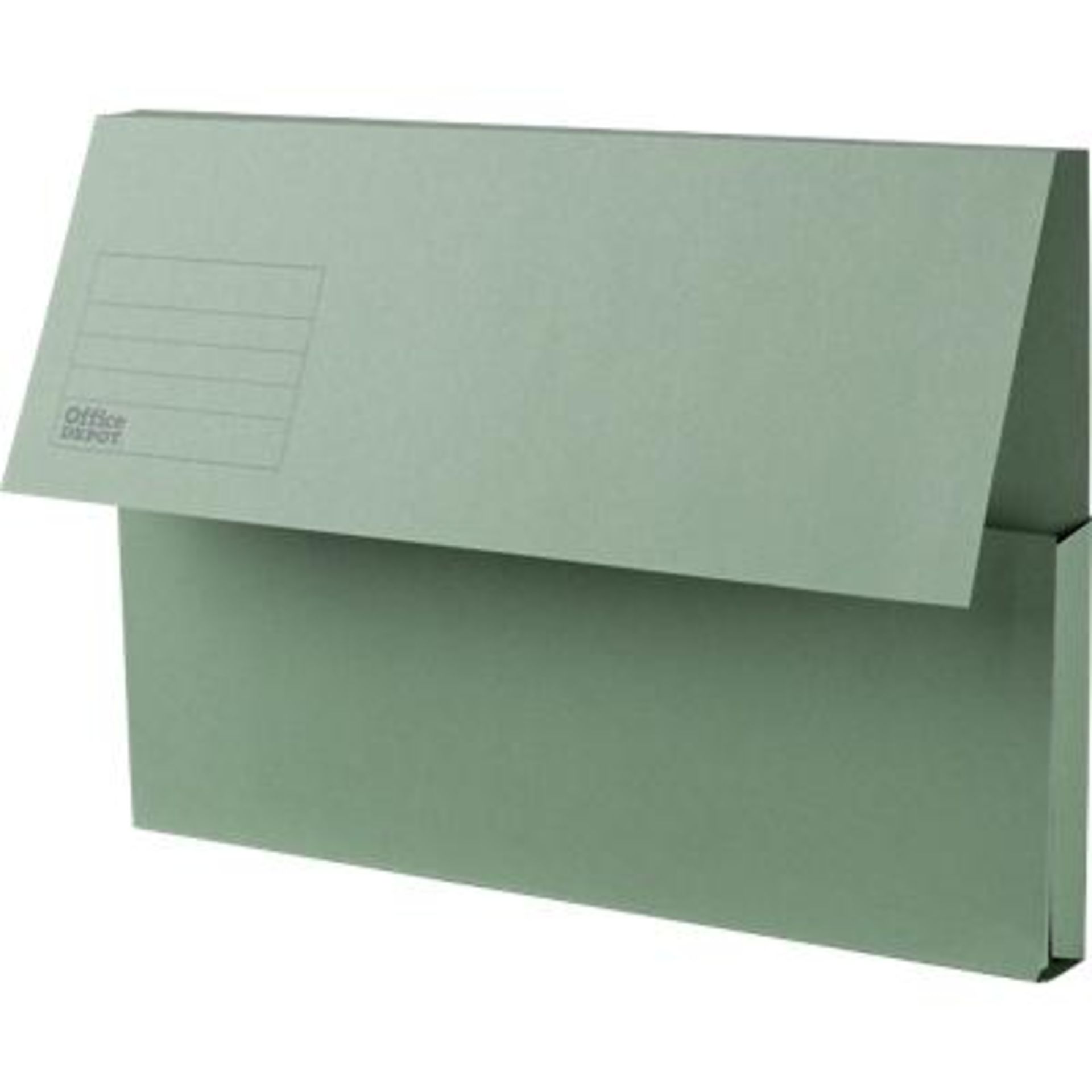 + VAT Grade A Two Boxes Of 25 Green Extra Wide Foolscap Document Wallets