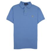 + VAT Brand New Ralph Lauren Custom-Fit Small Pony Polo Shirt - Chatham Blue - Size S - Ribbed Polo