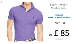 + VAT Brand New Ralph Lauren Custom-Fit Small Pony Polo Shirt - Spring Lilac Size XL - Ribbed Polo