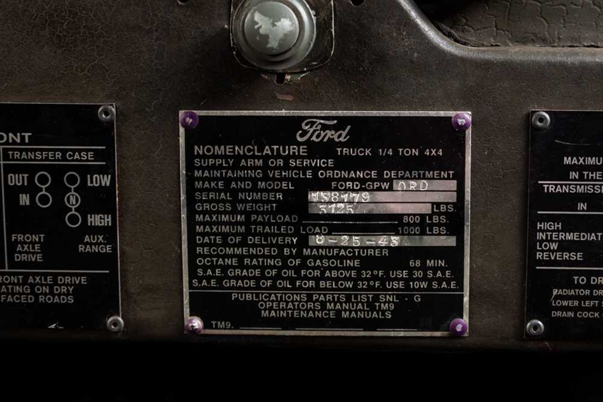1943 Ford GPW Jeep Formerly the Property of Oscar Winner Rex Harrison - Image 36 of 88