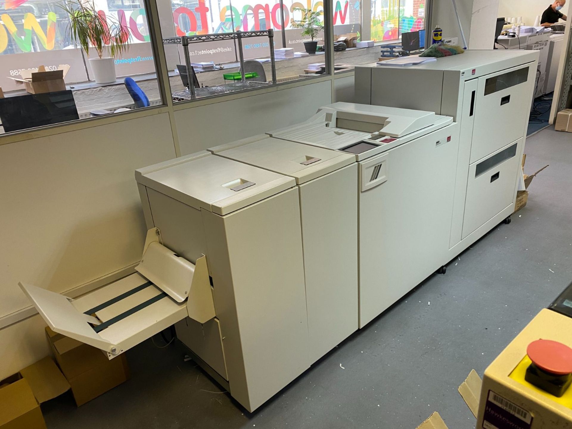 Morgana BM-350 booklet maker, Serial No: T102H00113 (2015) with AF602-500 feeder, Serial No: - Image 2 of 5