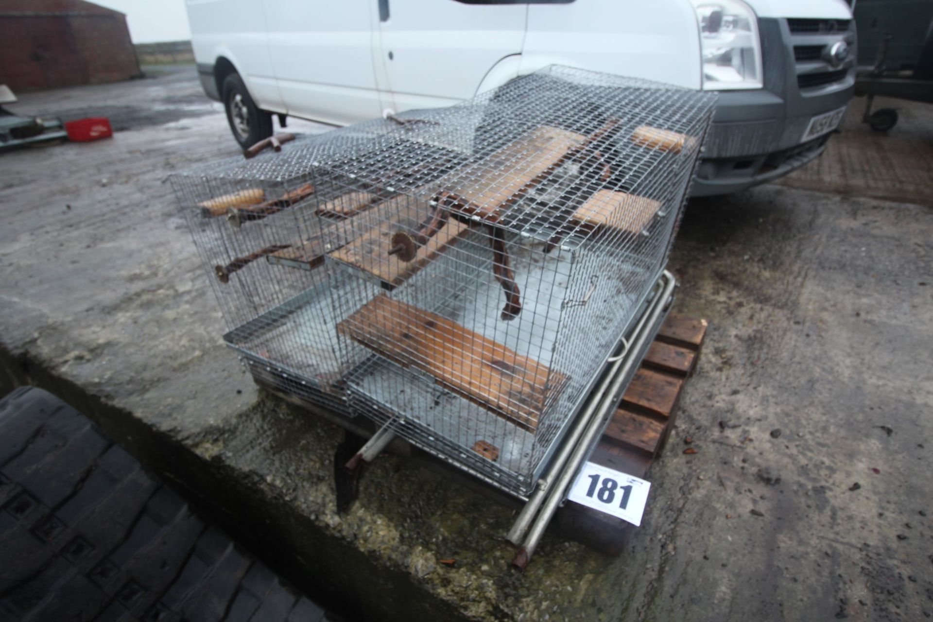 CONTENTS ON PALLET 2 GALVANISED METAL CAGES 3FT X 18INCH X 2FT HIGH