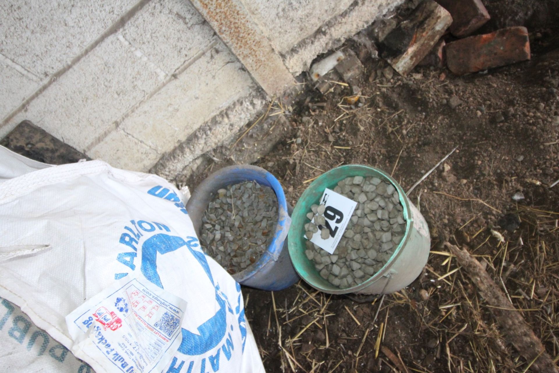 2x BUCKETS OF TUMBLING STONES