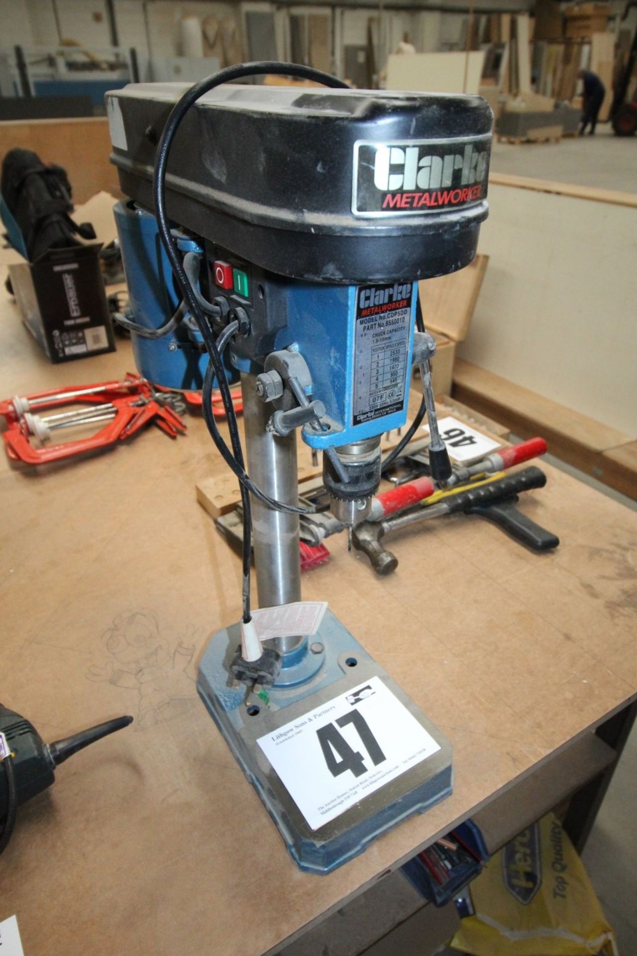 CLARKE 240V MODEL NO. CDP5DD TABLE TOP PILLAR DRILL