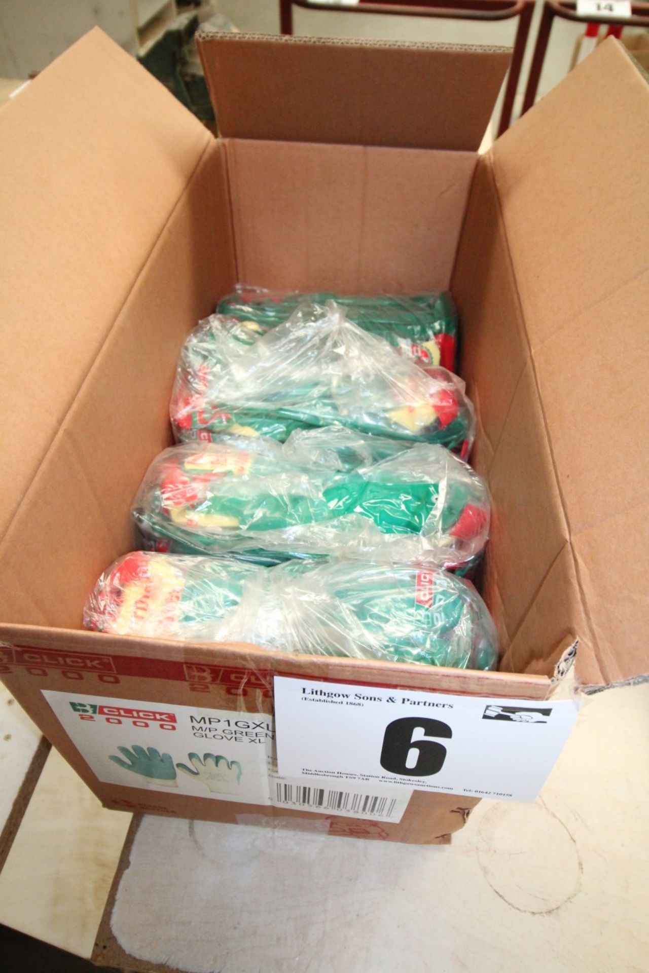 PART BOX OF GREEN ALL PURPOSE WORK GLOVES (4 BUNDLES)