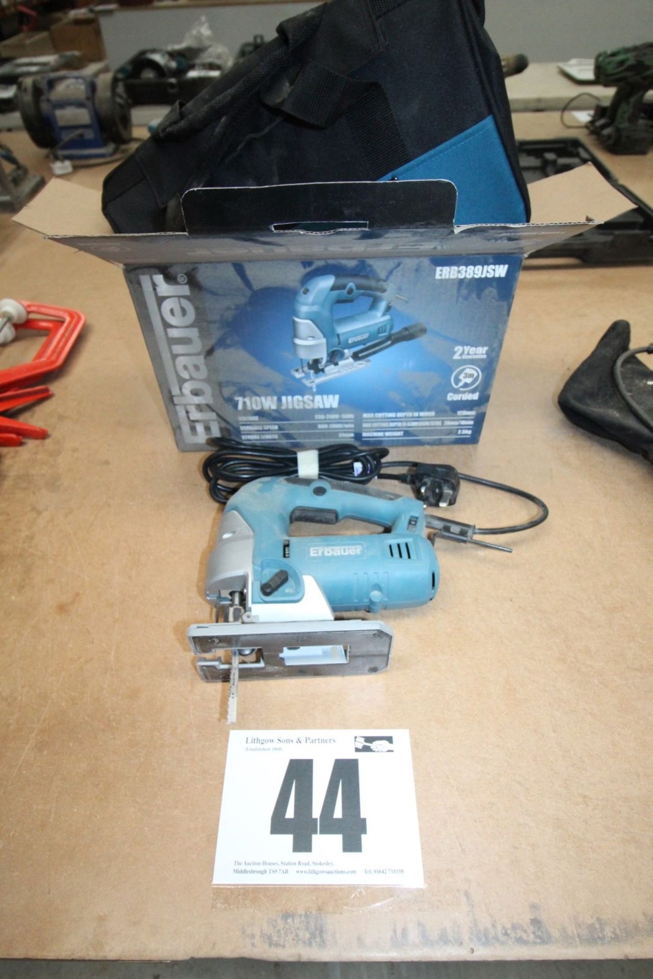 ERBAUER 710W CORDED JIGSAW COMPLETE WITH CARRY BAG & BOX