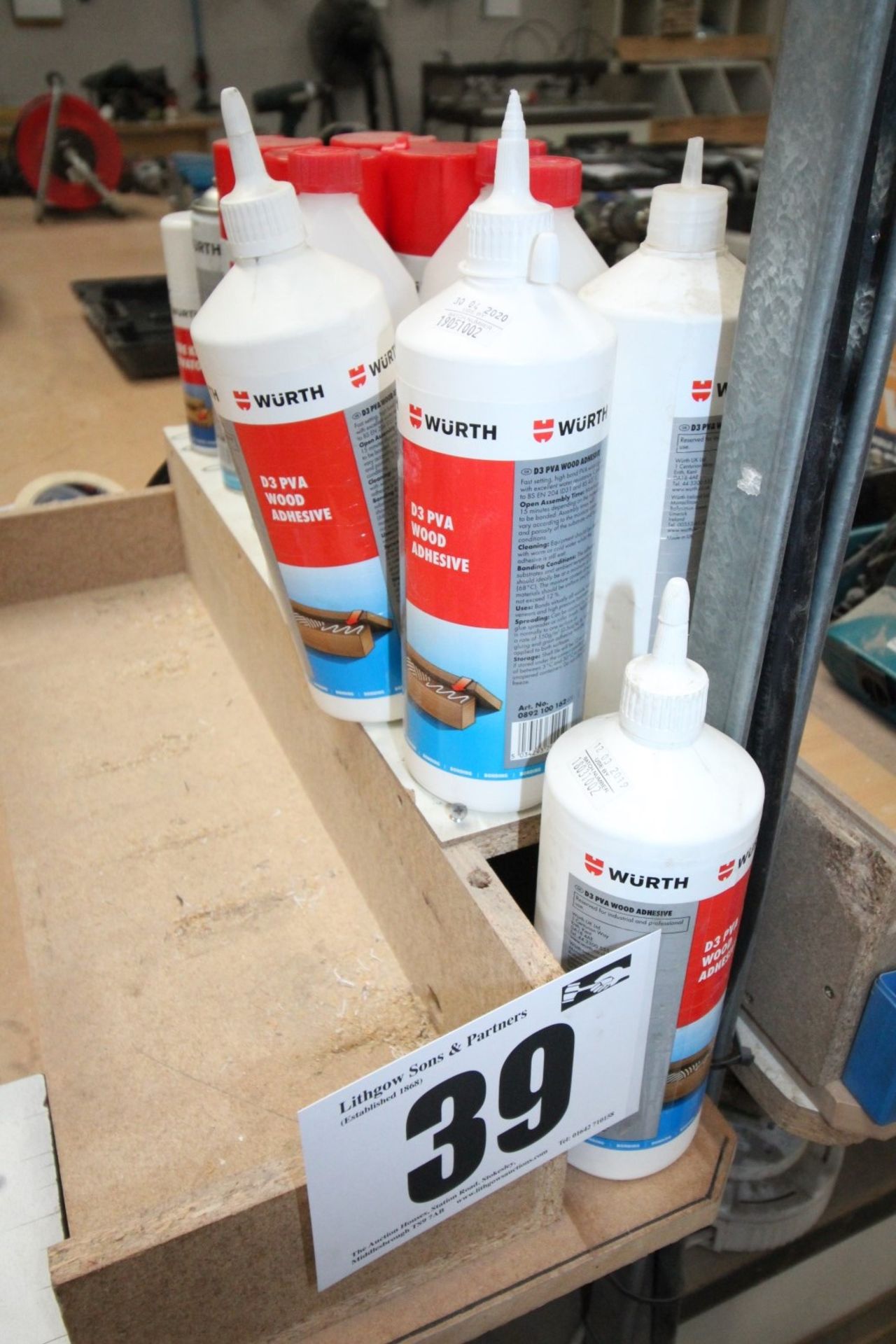 3 SETS OF EAR DEFENDERS, WURTH WOOD ADHESIVE, WURTH SILICONE SPRAY, PANEL CLEANER & SOLUTIONS,