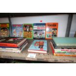 SHELF OF SPORTS BOOKS INCLUDING FOOTBALL, AND WORLD SOCCER