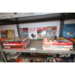 SHELF OF SPORTS BOOKS INCLUDING JIMMY GREAVES, ARSENAL, YOU'LL NEVER WALK ALONE