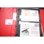 RED RING BINDER AND CONTENTS OF FIRST DAY COVER POSTCARDS MANCHESTER UNITED