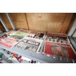 CONTENTS ON SHELF OF MATCH DAY NEWSPAPERS, INCLUDING MANCHESTER EVENING NEWS, THE PEOPLE, SPORT