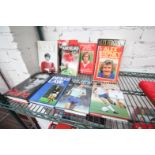 10x MANCHESTER UNITED BOOKS INCLUDING 'UNITED I STAND' BY ROBSON, STEVE COPPELL 'TOUCH AND GO',