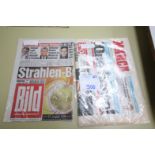 2x FOREIGN NEWSPAPERS, 1x V. ATLETICO MADRID OCTOBER 1991, AND 1x V. BAYERN MÜNCHEN SEPTEMBER 1998