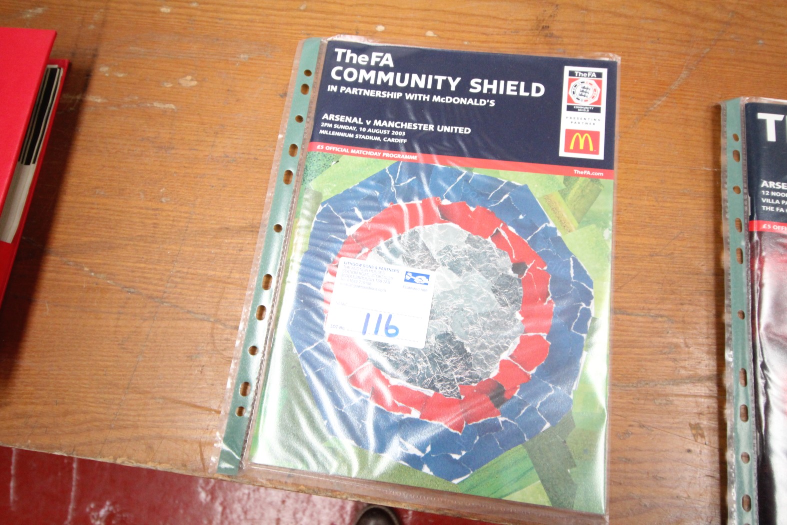 FA COMMUNITY SHIELD MATCH DAY PROGRAM, ARSENAL V. MANCHESTER UNITED, 10TH AUGUST 2003