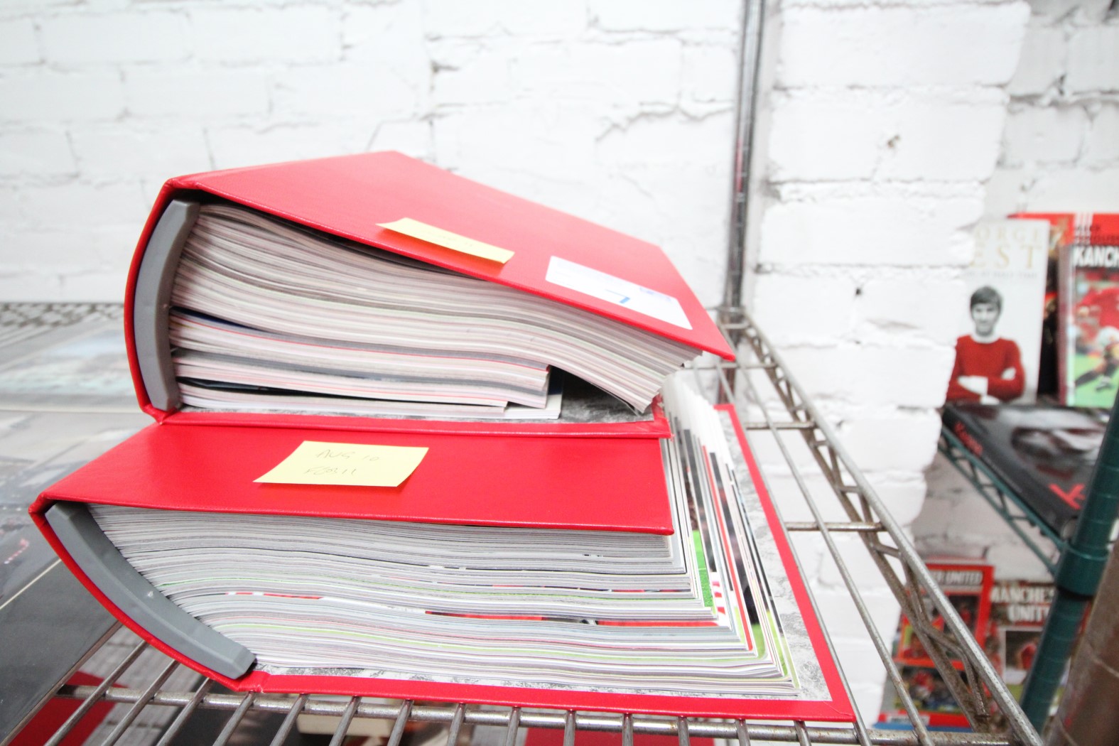 2x RED BINDERS OF MATCH DAY PROGRAMS, SEASON 2010 / 11