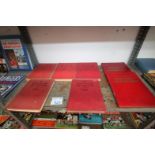 SHELF OF SPORTS BOOKS INCLUDING THE BOY'S BOOK OF SOCCER 1951, 1953, 1953, AND 1961