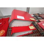 2x RED MANCHESTER UNITED MATCH DAY PROGRAM FOLDERS, SEASON 2013 / 14