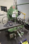 GATE GIEWONT MODEL 2 UNIVERSAL HEAD MILLING MACHINE, TABLE LENGTH APPROX. 5FT COMPLETE WITH INDEXING