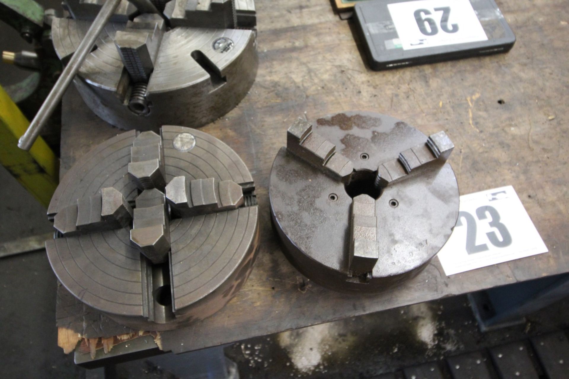 3-JAW CHUCK 9INCH DIAMETER & 4-JAW CHUCK 10INCH DIAMETER