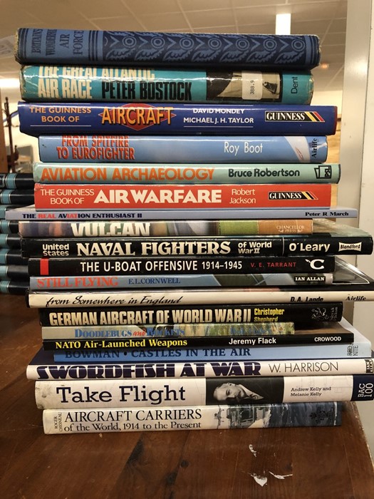 Collection of books relating to mostly aviation interest