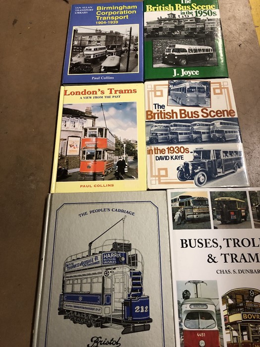 Collection of Hardback books relating to buses, trolleys and trams