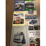 Collection of Hardback books relating to buses, trolleys and trams