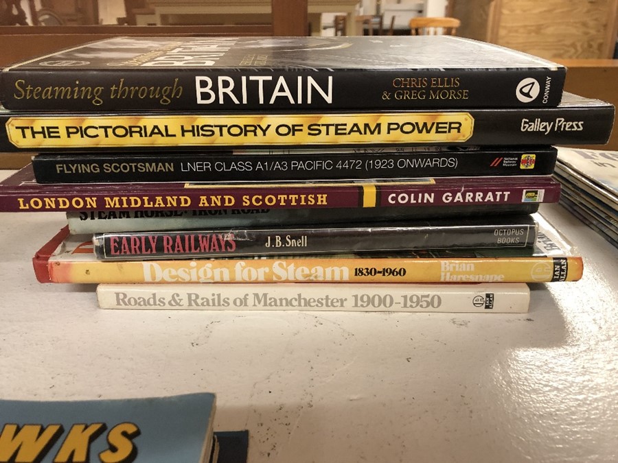 Collection of books relating to steam locomotives and LMS