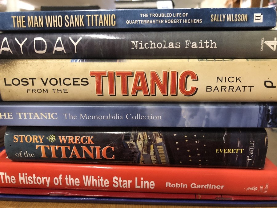 Collection of books relating to the Titanic