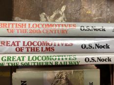 Collection of books relating to locomotives by O S Nock