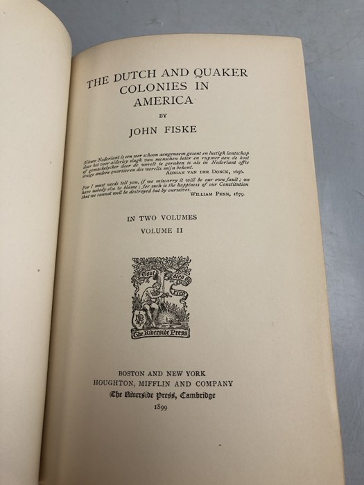 THE DUTCH AND QUAKER COLONIES IN AMERICA. By FISKE, JOHN. Published by Houghton, Mifflin and Co., - Image 6 of 9
