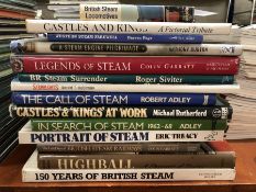 Collection of books relating to steam railways