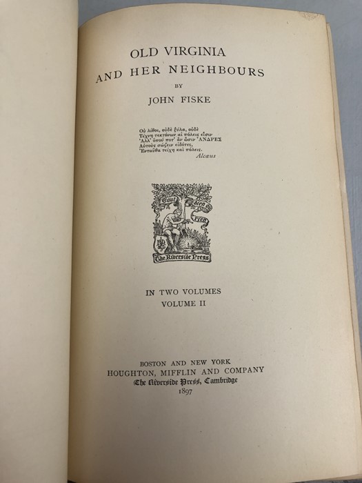 Old Virginia and Her Neighbours, FISKE, John, Published by Houghton Mifflin Co. Boston 1897 Vol - Image 5 of 7