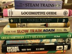 Collection of books relating to railways, locomotives and steam trains