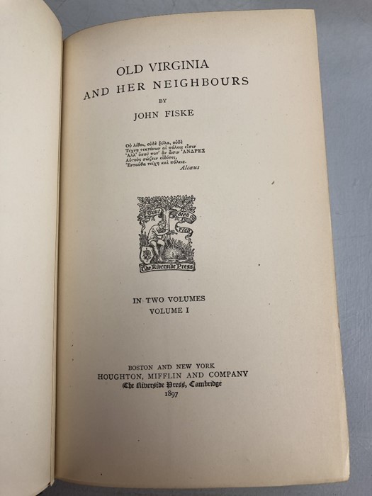 Old Virginia and Her Neighbours, FISKE, John, Published by Houghton Mifflin Co. Boston 1897 Vol - Image 3 of 7