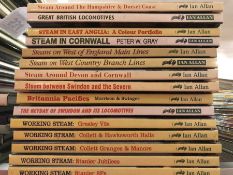 Collection of books by publisher Ian Allen, relating to steam engines and locomotives